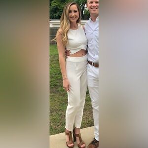 Two piece cropped white set. Worn once